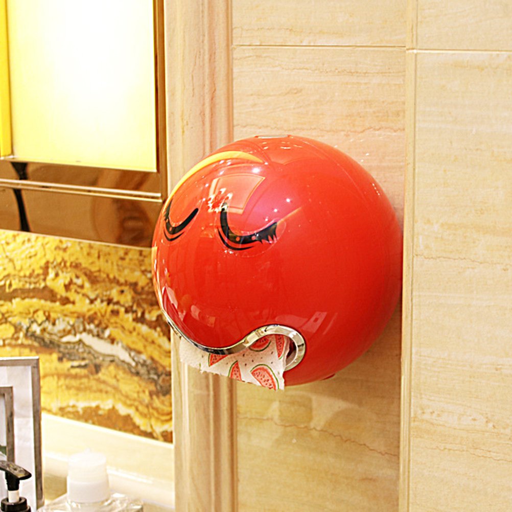Cartoon Toilet Paper Holder - Waterproof Bathroom Tissue Stand with Red Design for Home, Kitchen & Office Decoration | Space-Saving & Durable Paper Towel Roll Holder