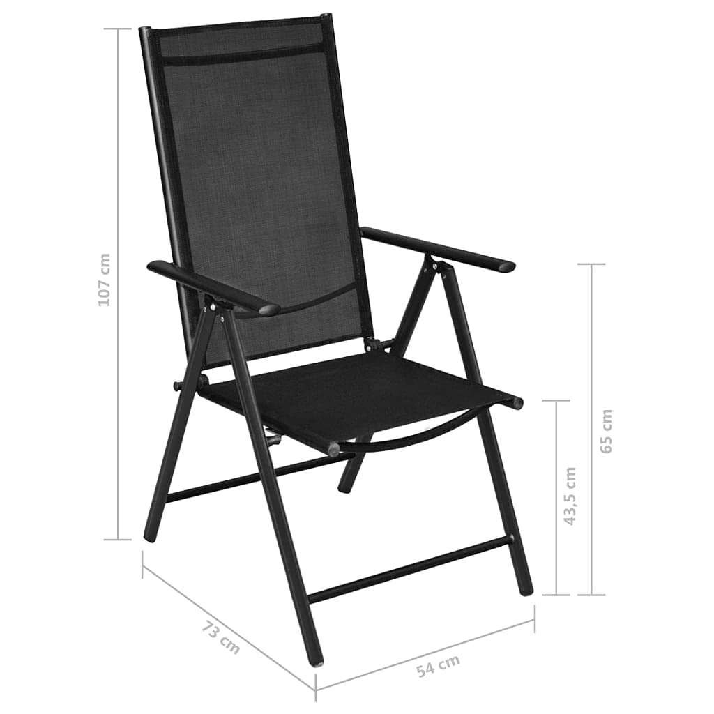 4-Pack Folding Patio Chairs - Lightweight Aluminum Frame & Durable Textilene Fabric in Black - Perfect for Outdoor, Poolside, Garden, and Backyard Relaxation