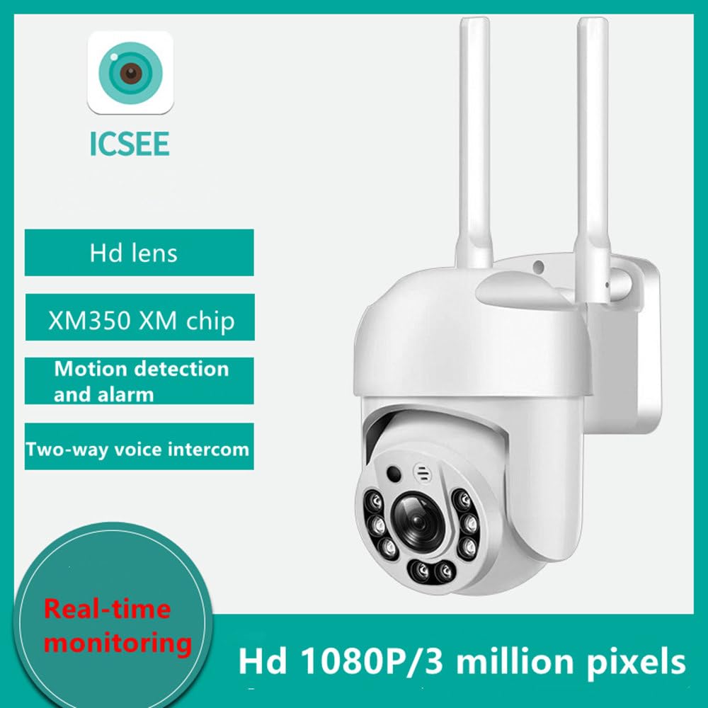 1080P HD 3MP Wireless Security Camera with 355° Pan/Tilt, Motion Tracking & IR Night Vision - WiFi Pet/Baby Monitor with 2-Way Audio & App Control for Home/Office Surveillance (Indoor/Outdoor Use)