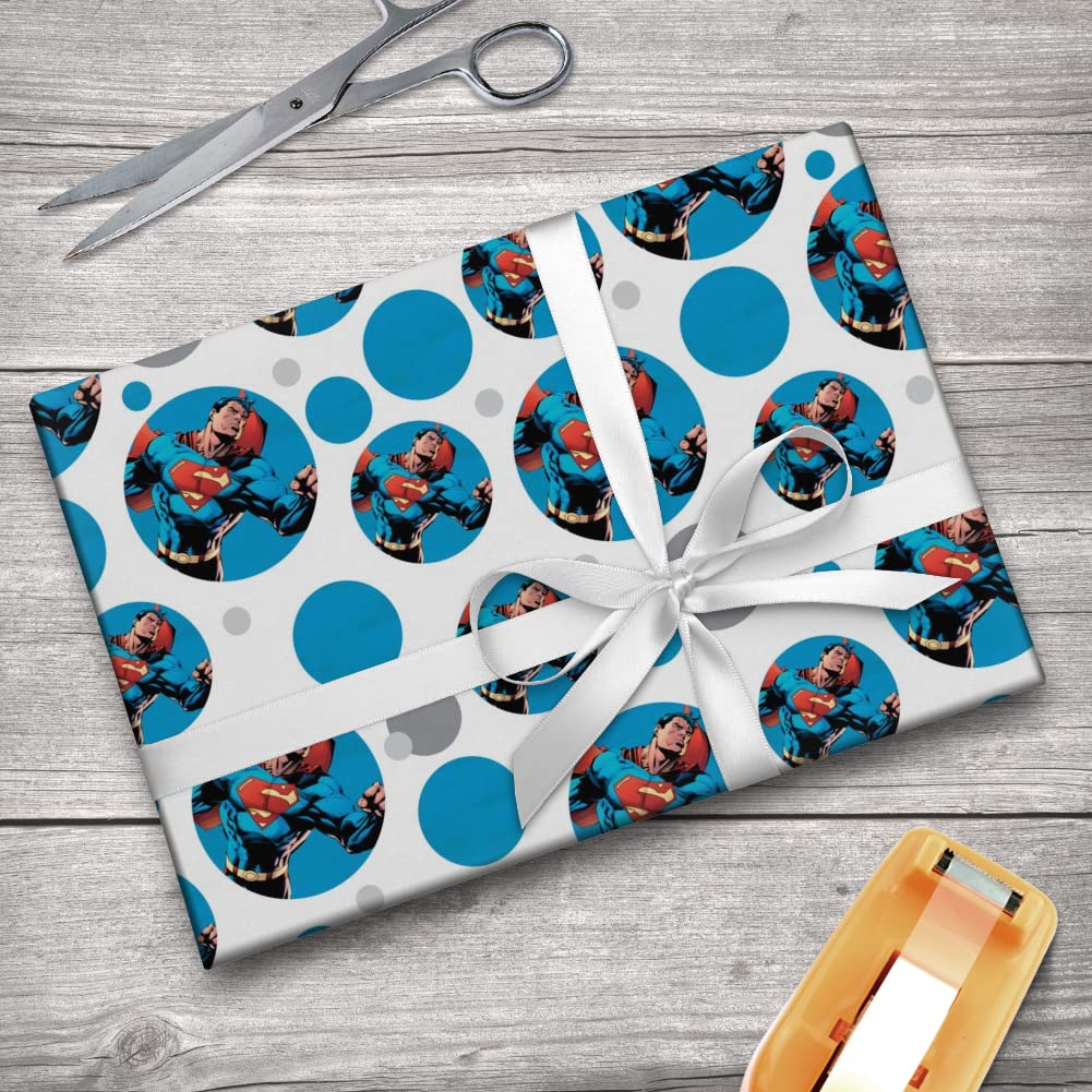Superman Gift Wrap Roll - Premium Superhero Wrapping Paper for Birthdays, Parties & Holidays - Perfect for Comic Book Fans & Collectibles