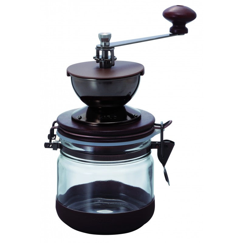 Hario Canister Coffee Grinder - Manual Ceramic Burr Mill for Fresh Ground Coffee - Perfect for Home, Office, and Travel Use