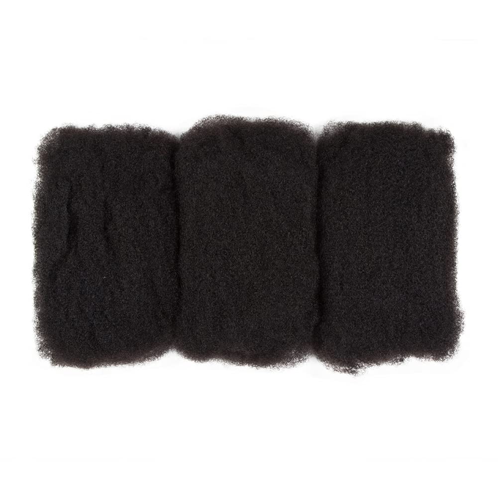 100% Human Afro Kinky Bulk Hair - 3 Packs (150g) Tight Curly Bundle for Locs, Twists & Dreadlocks | 14 Inch Natural Black | Perfect for Braiding Extensions & Protective Styles