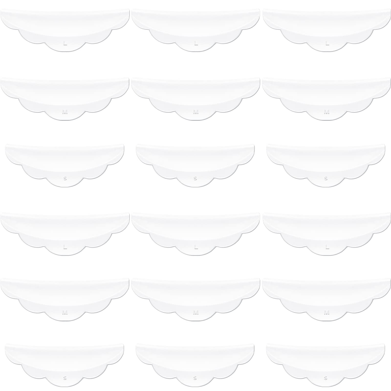 48-Piece Silicone Eyelash Perming Curler Set (S, M, L Sizes) - Professional Eyelash Perm Silicone Pads & Lash Lift Rods for Salon & Home Use - White Makeup Beauty Tools for Stunning Lash Lifts & Curls