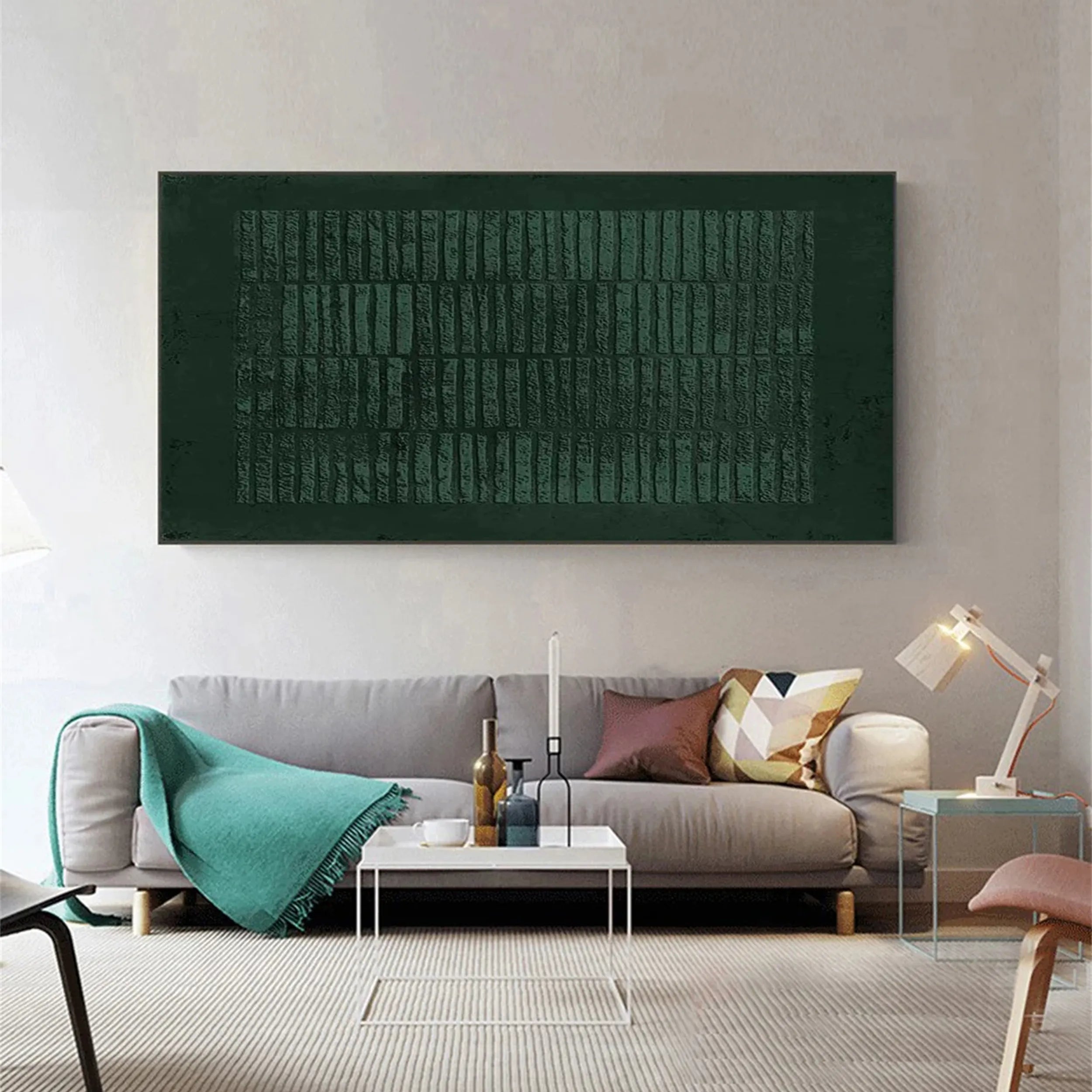 Blue & Green Abstract Wall Art Canvas Print #BG025 - Modern Home Decor for Living Room, Bedroom & Office