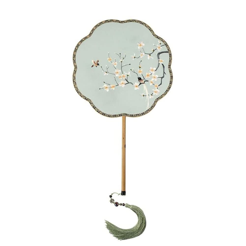 Exquisite Hand-Embroidered Suzhou Palace Fan - Traditional Chinese Round Fan with Ancient Style Embroidery for Cheongsam, Hanfu & Classical Dance Performances | Perfect for Cultural Events, Wedding Decor & Oriental Home Décor