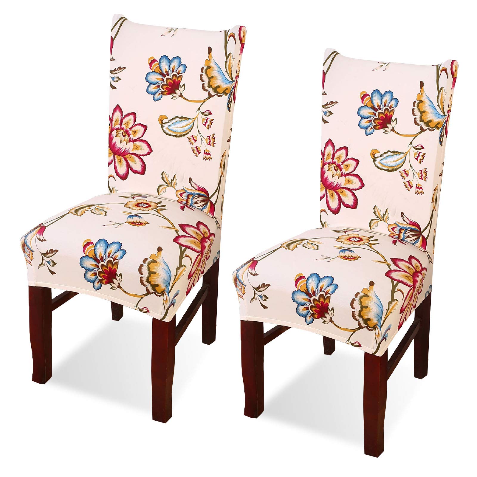 Argstar 2 Pack Washable Dining Chair Covers – Floral Armless Slipcovers for Kitchen & Dining Room – Set of 2 Parson Chair Protectors | Perfect for Home Decor, Parties, and Daily Use