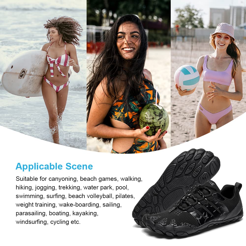 HIITAVE Women's Barefoot Water Shoes - Breathable Quick-Dry Beach Shoes for Swimming, Hiking & Outdoor Activities | Lightweight Minimalist Design for Yoga, Running & Water Sports