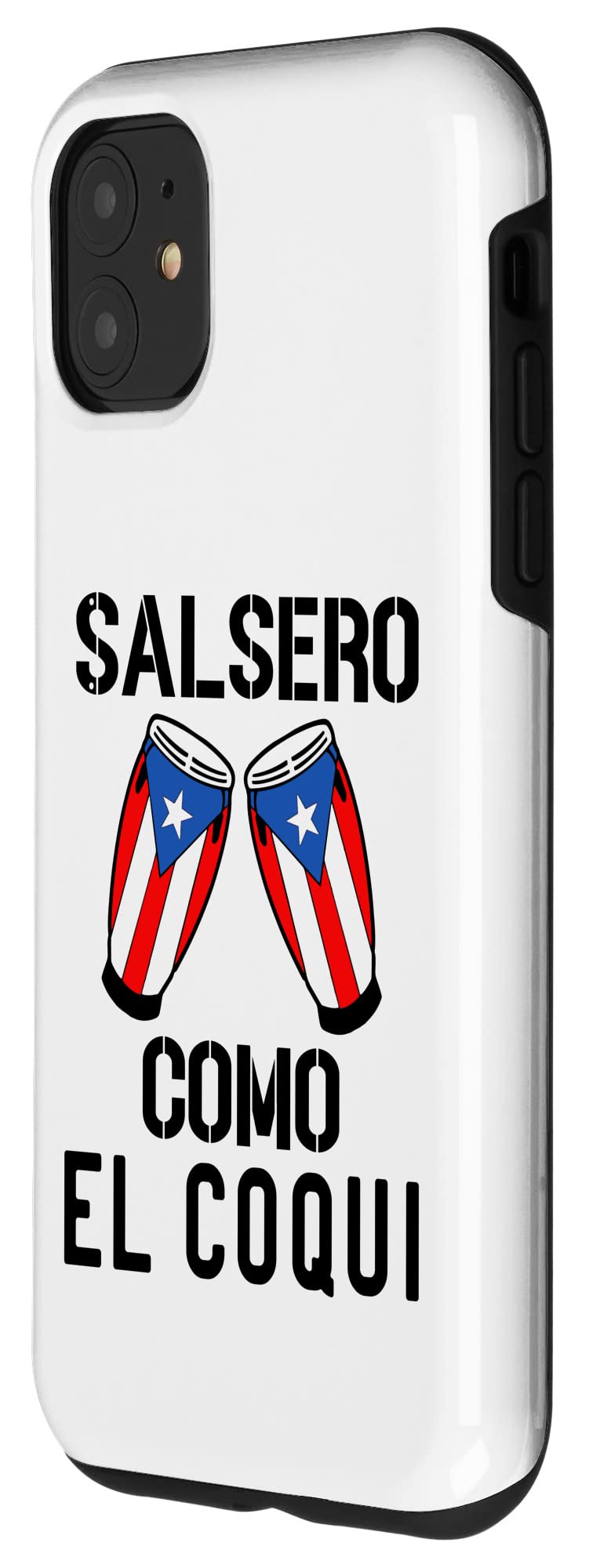 iPhone 11 Case - Puerto Rican Flag Design with Salsa Music Theme | Boricua Pride Protective Phone Cover | Perfect for Salseros, Music Lovers & Puerto Rico Supporters