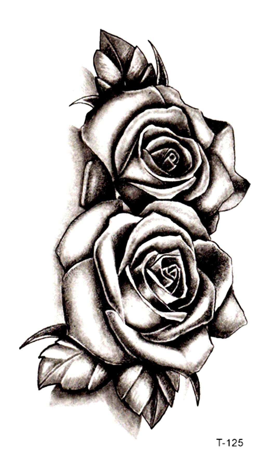 Beautiful Rose Temporary Tattoos - Waterproof Fake Floral Body Art for Women & Girls | Perfect for Parties, Weddings & Festivals