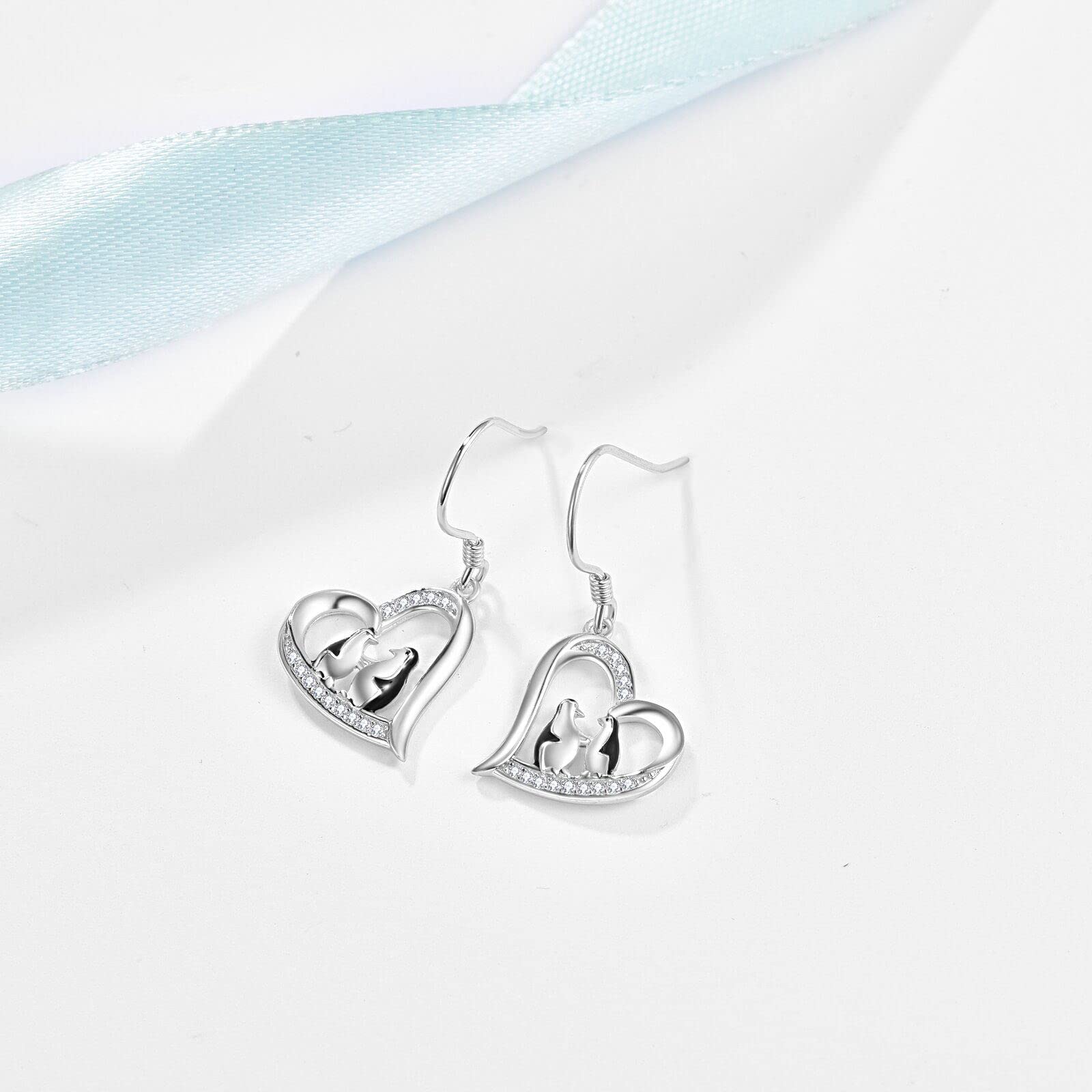 925 Sterling Silver Penguin Drop Earrings - Cute Animal Stud Earrings for Women | Perfect Birthday Gift & Everyday Fashion Jewelry | Ideal for Office Wear, Date Nights & Casual Outfits