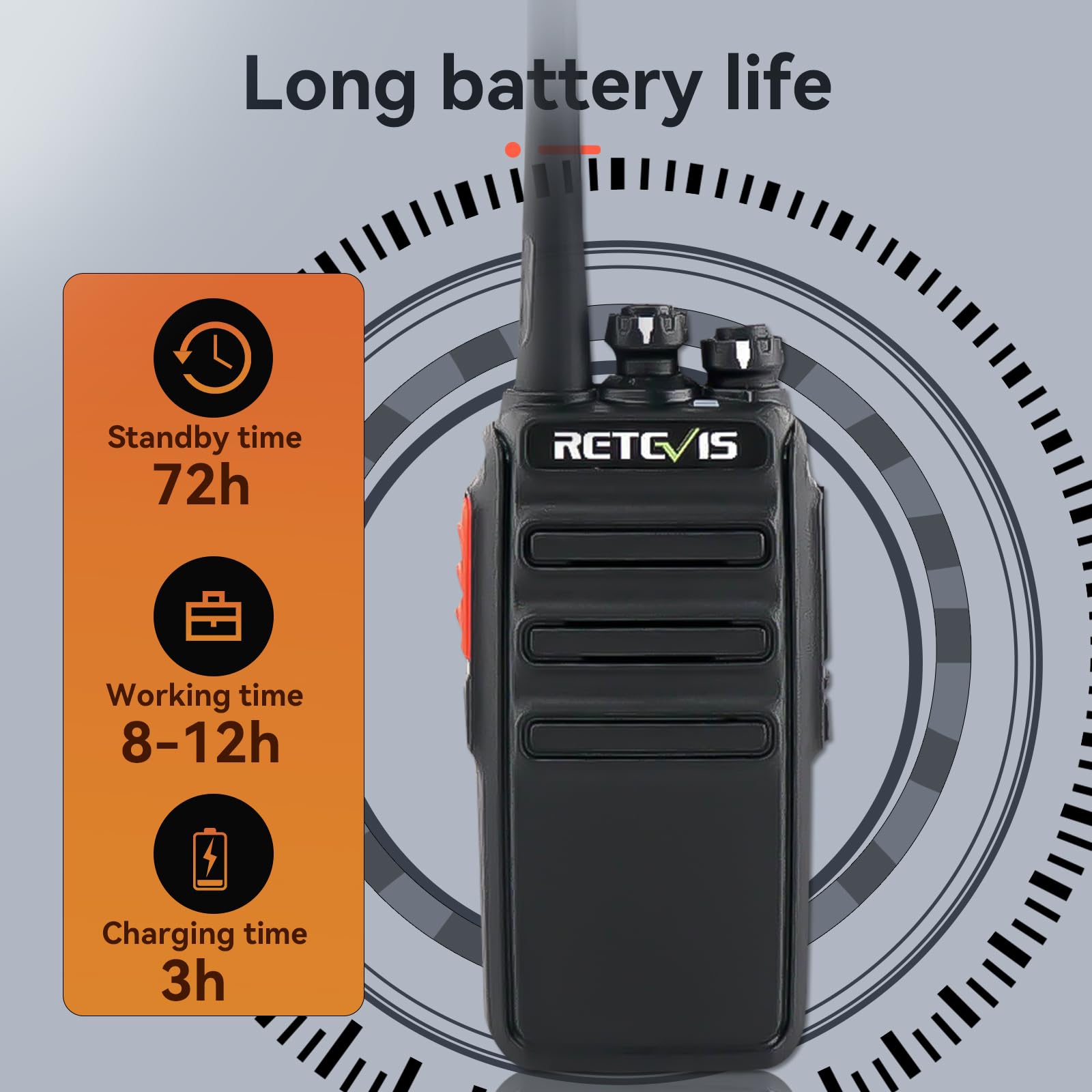 Retevis H-777S Long Range Walkie Talkies (6 Pack) - Heavy Duty FRS Two-Way Radios with Hands Free & Safe Call, Rugged Commercial 2 Way Radio with Gang Charger - Ideal for Warehouse, Construction Site, Church, School, Outdoor Activities & Emergency Communication