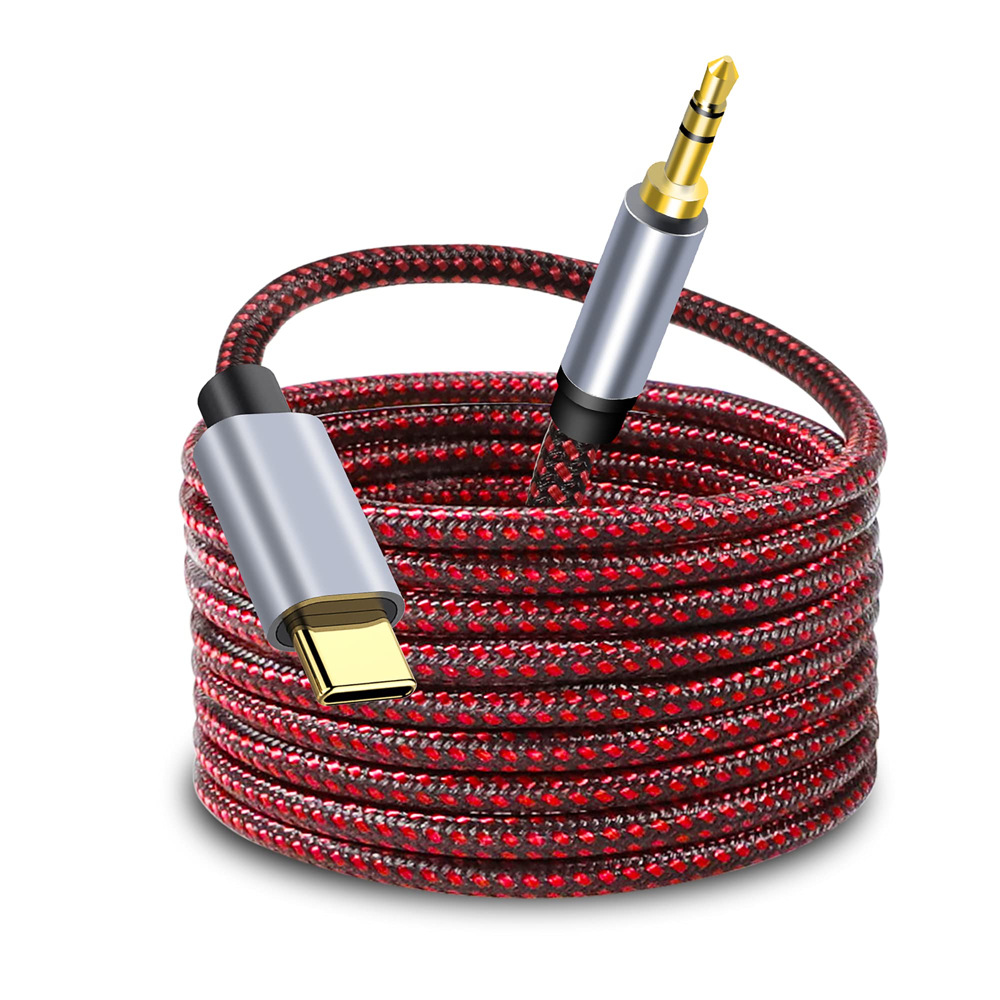 USB C to 3.5mm Audio Aux Cable 2M (6.6ft) - Type C to Headphone Jack Adapter for Samsung Galaxy S21/S20/Note 20/10+, Google Pixel 5/4/3/2XL, iPad Pro - High Quality Stereo Audio Cord for Car, Home & Travel Use