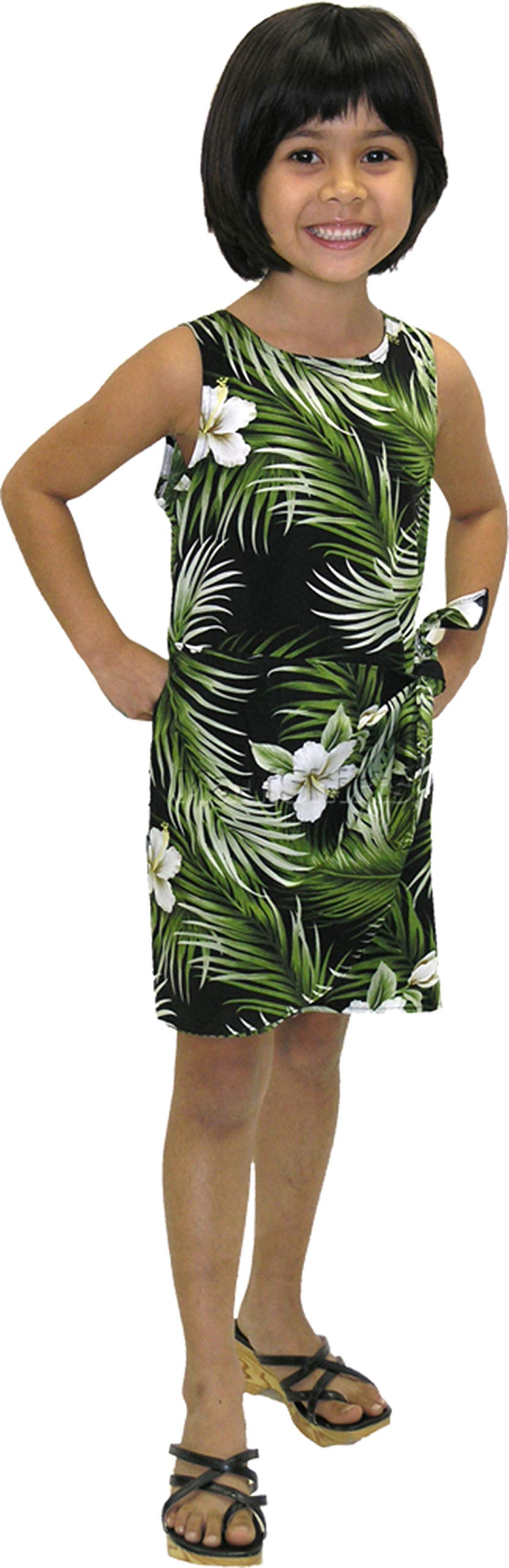 RJC Girls' White Hibiscus Print Sarong Dress - Lightweight Summer Beach Cover Up for Vacation & Poolside Wear