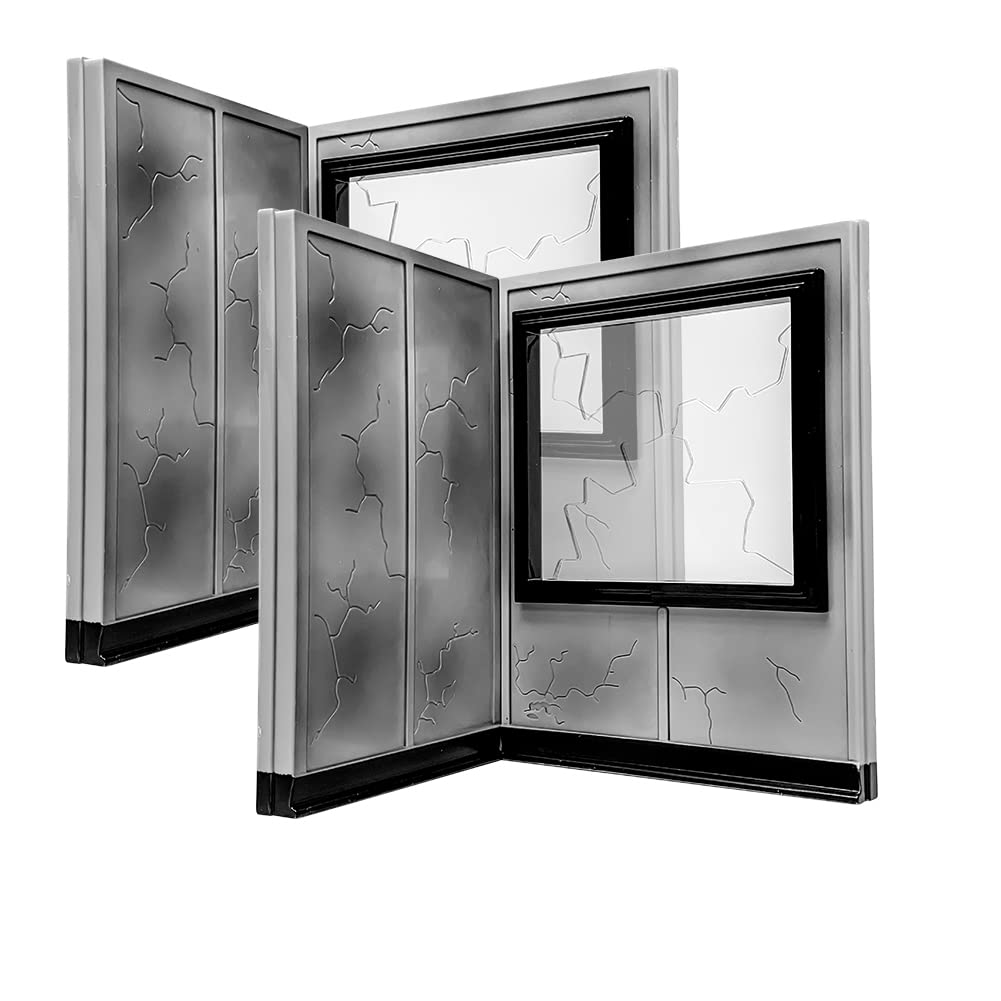 2-Pack Breakable Window & Wall Playset for WWE Wrestling Action Figures - Perfect for Battle Scenes & Toy Photography