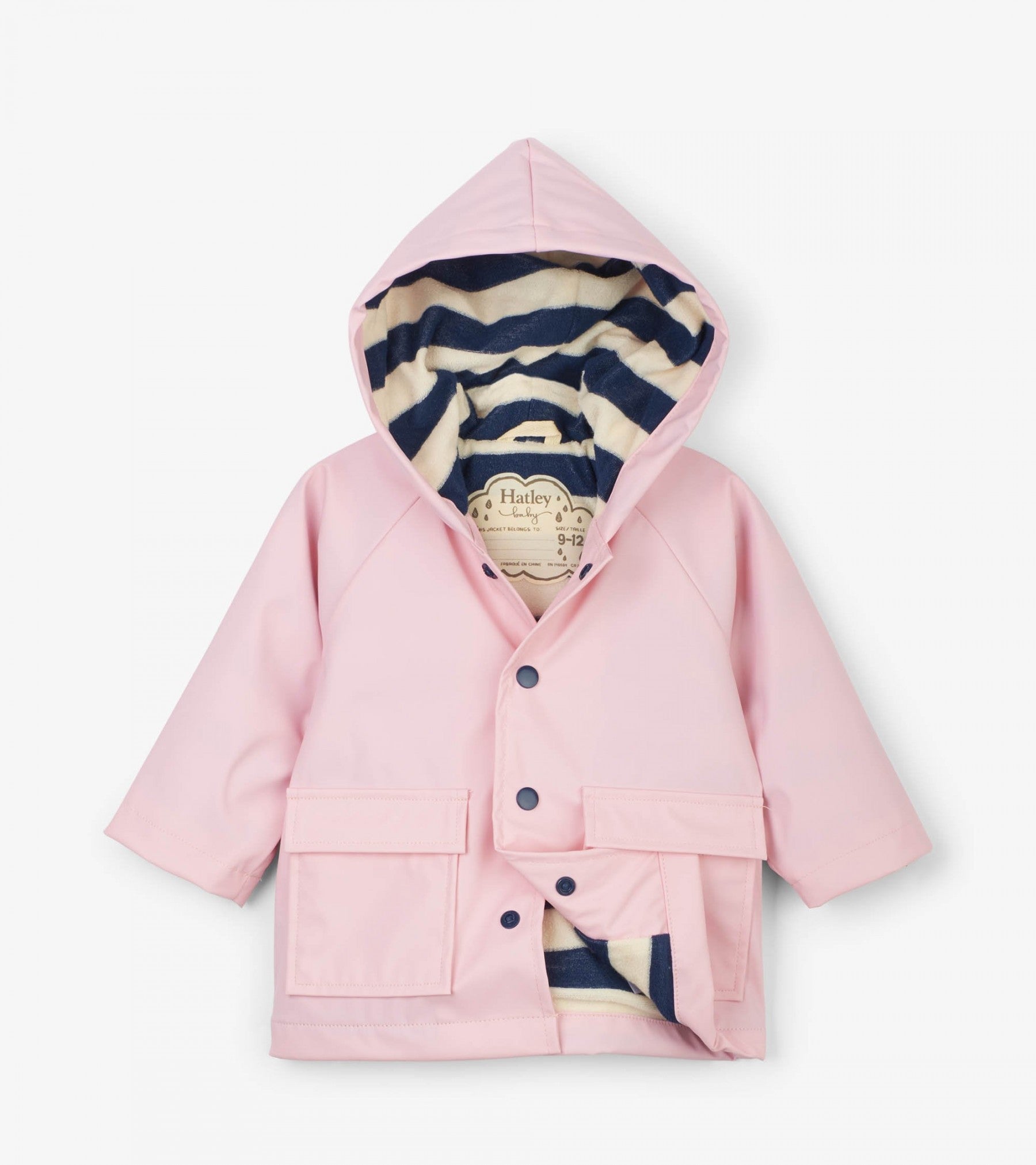 Hatley Baby Raincoat for Girls - Waterproof Toddler Rain Jacket with Hood, Pink - Perfect for Outdoor Play, Park Visits & Rainy Day Adventures