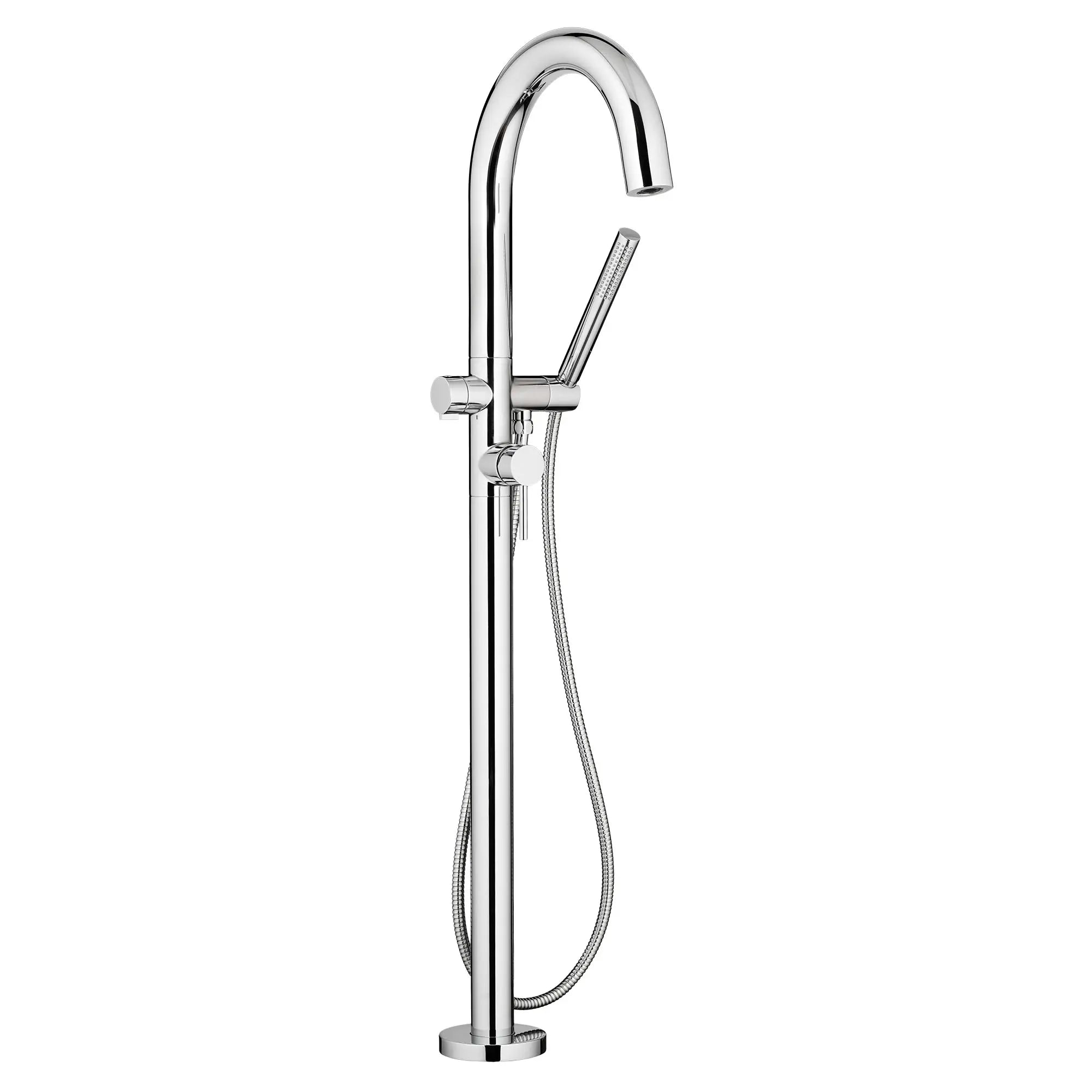 Modern Freestanding Bathtub Faucet with Hand Shower - Round Design, Lever Handle, Rough-in Valve - Perfect for Spa, Master Bathroom & Luxury Bathroom Renovations