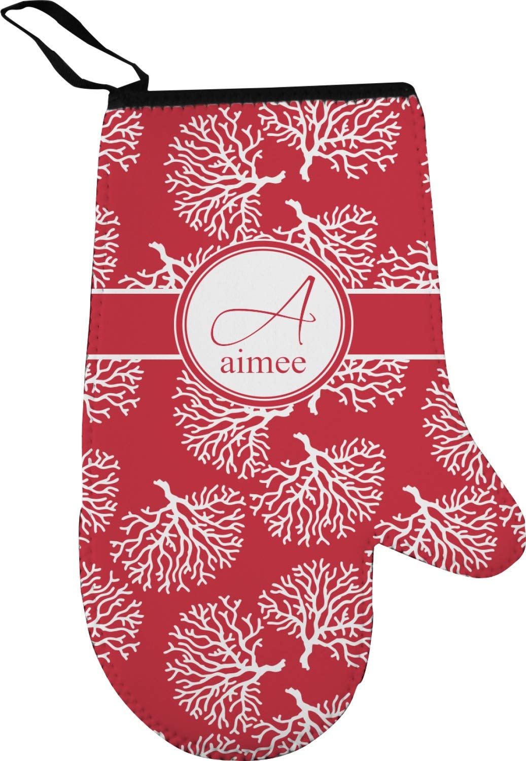 Personalized Coral Oven Mitt and Pot Holder Set with Custom Name & Initial - Perfect for Baking, Cooking, and Kitchen Gift Ideas