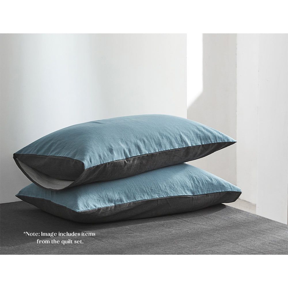 Premium 100% Cotton Sheet Set - Queen Size, Dark Blue & Navy Blue - Ultra Soft & Breathable for a Comfortable Sleep - Perfect for Bedroom, Guest Room & Vacation Homes