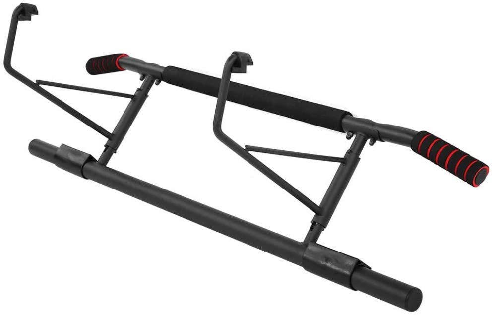 Adjustable No-Screw Doorway Chin-Up Bar with Curved Handles - Home Gym Pull-Up Bar for Strength Training & Fitness Exercises | Perfect for Small Spaces & Apartment Workouts