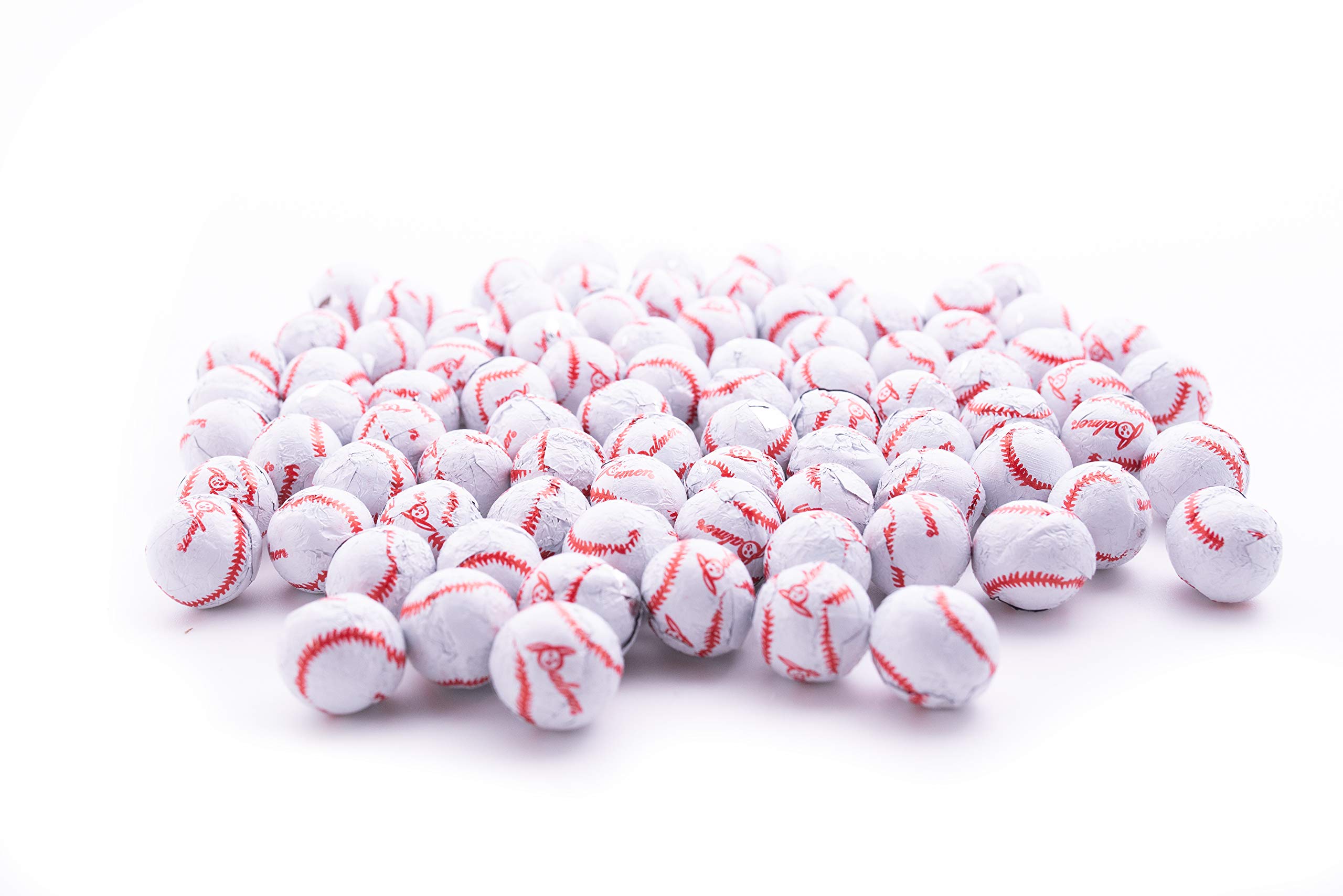 Premium Chocolate Baseballs - 1 LB Resealable Bulk Candy Bag (Approx. 80 Pieces) - Individually Foil Wrapped Mini Chocolate Balls - Sports Themed Party Favors, Game Day Snacks & Birthday Treats