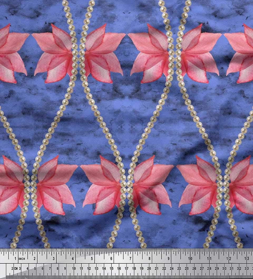 Soimoi Moss Georgette Brown Fabric by The Yard - 42 Inch Wide Floral & Ogee Damask Printed Fabric for Dresses, Curtains & Home Decor - Lightweight Fashion & Upholstery Material