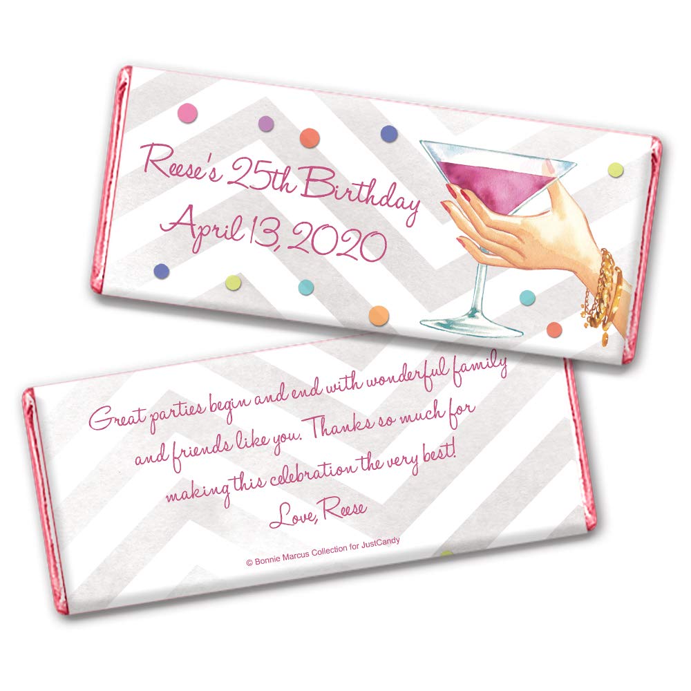Personalized Chocolate Bars for Adult Birthday Party Favors - 24 Custom Candy Bars - Perfect for Birthday Celebrations, Gifts & Party Favors
