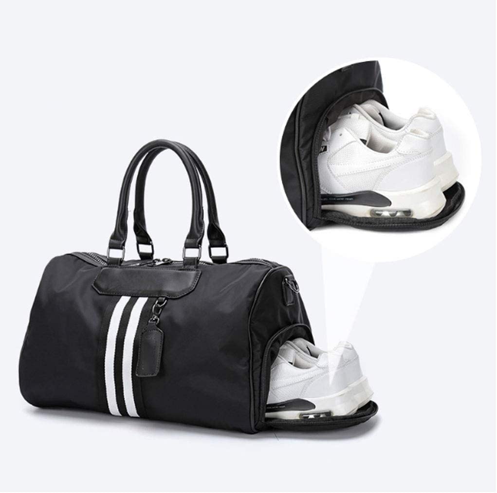 Men's & Women's Gym Duffle Bag with Shoe Compartment - Sports Travel Duffel for Fitness, Workout & Outdoor Adventures - Perfect Weekender Overnight Bag for Gym, Travel & Camping - Black
