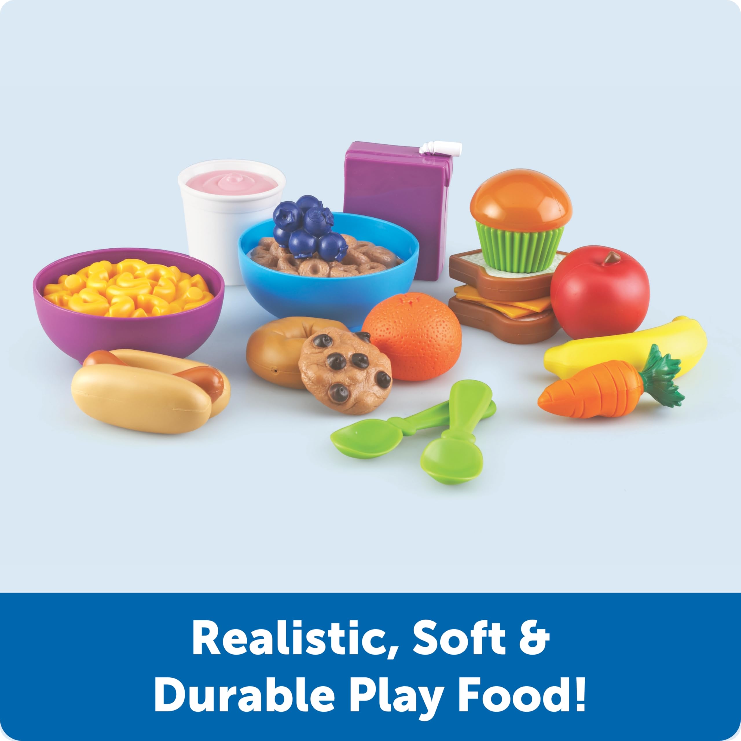 Learning Resources New Sprouts Munch It! Pretend Play Food Set - 20 Piece Toddler Picnic Toy for Imaginative Play & Early Learning - Perfect for Daycare, Preschool & Home Playtime - Ages 18 Months+