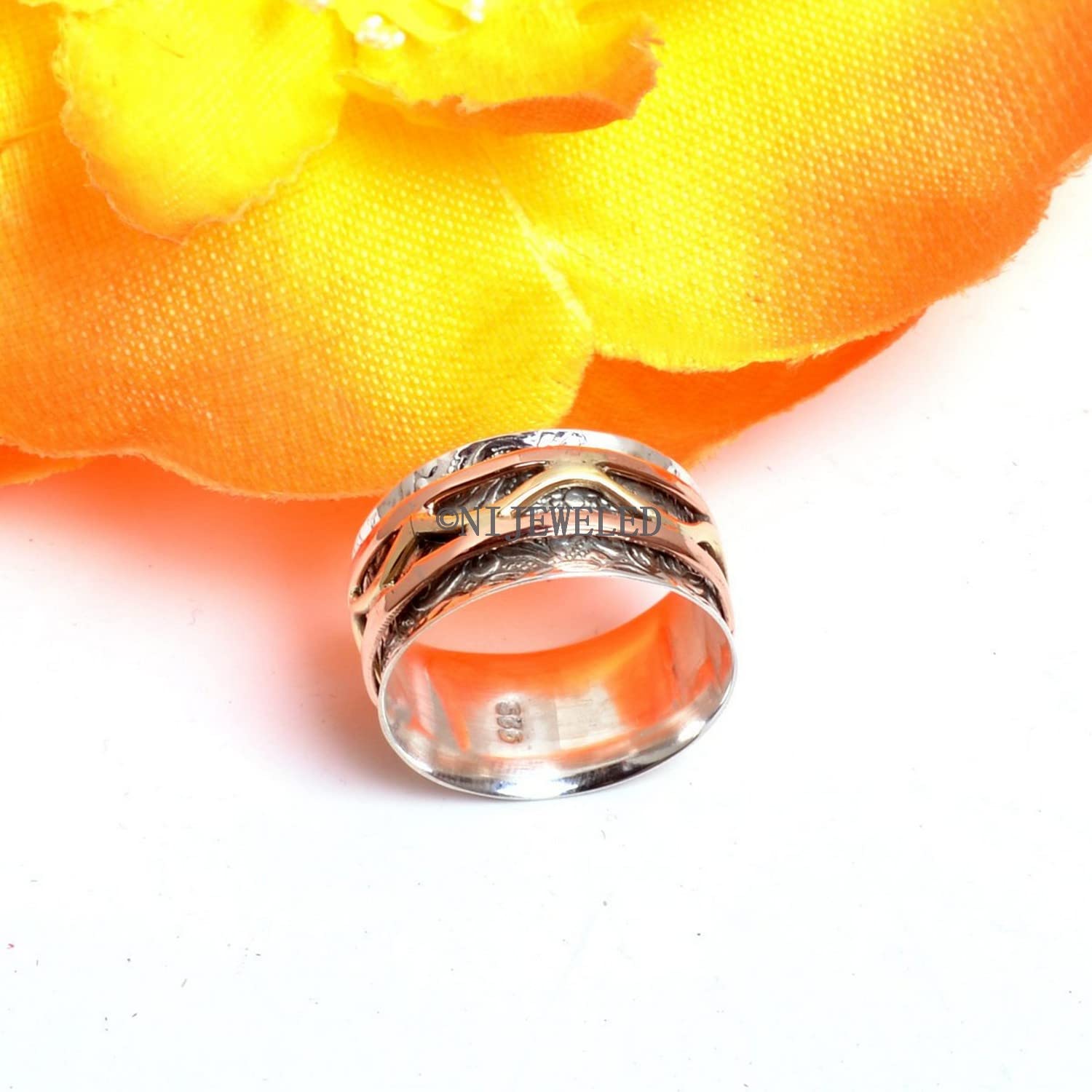 Elegant 925 Sterling Silver Spinner Ring for Women - Anxiety Relief & Meditation Jewelry, Stress Relief Fidget Ring, Perfect Christmas Gift for Her | Ideal for Daily Wear, Office & Relaxation