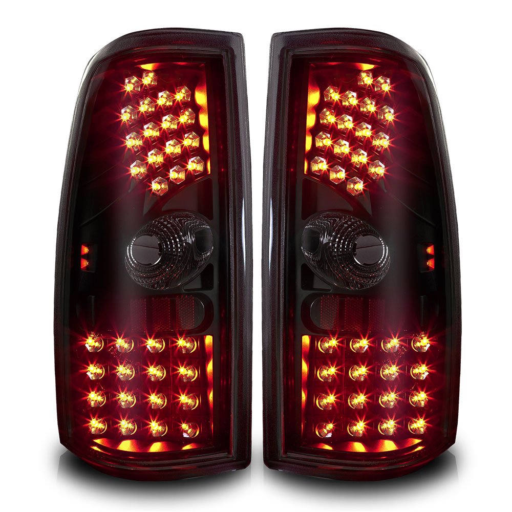 Winjet Street Series LED Tail Lights Assembly for 1999-2006 Chevrolet Silverado & 1999-2003 GMC Sierra - Smoke Lens, Direct Fit Replacement - Upgrade Your Truck's Style & Visibility for Night Driving & Off-Road Adventures