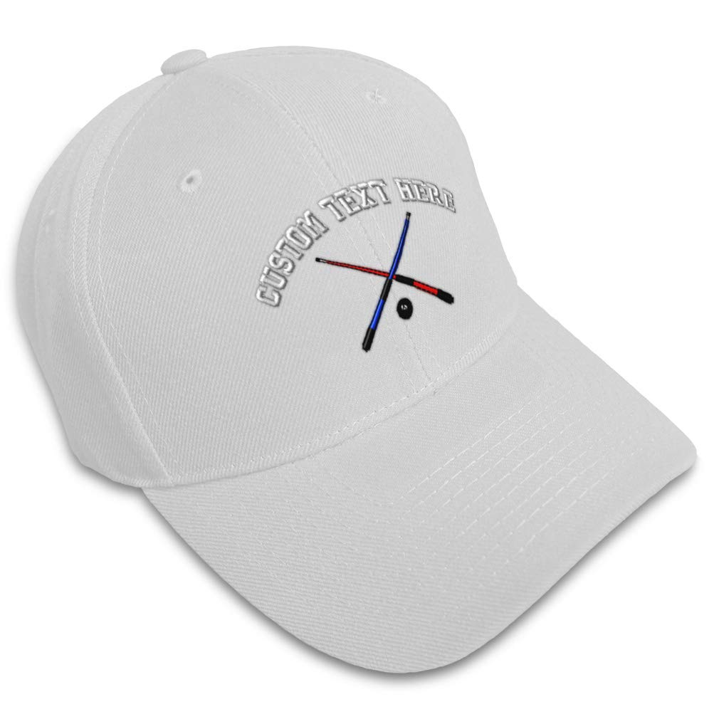 Custom Embroidered Billiards Pool Cue Baseball Cap - Stylish Acrylic Design for Players & Fans - Perfect for Games, Tournaments & Casual Wear