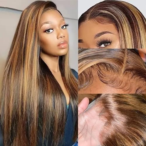 13X4 Straight Wig, #4-27 Highlight Color