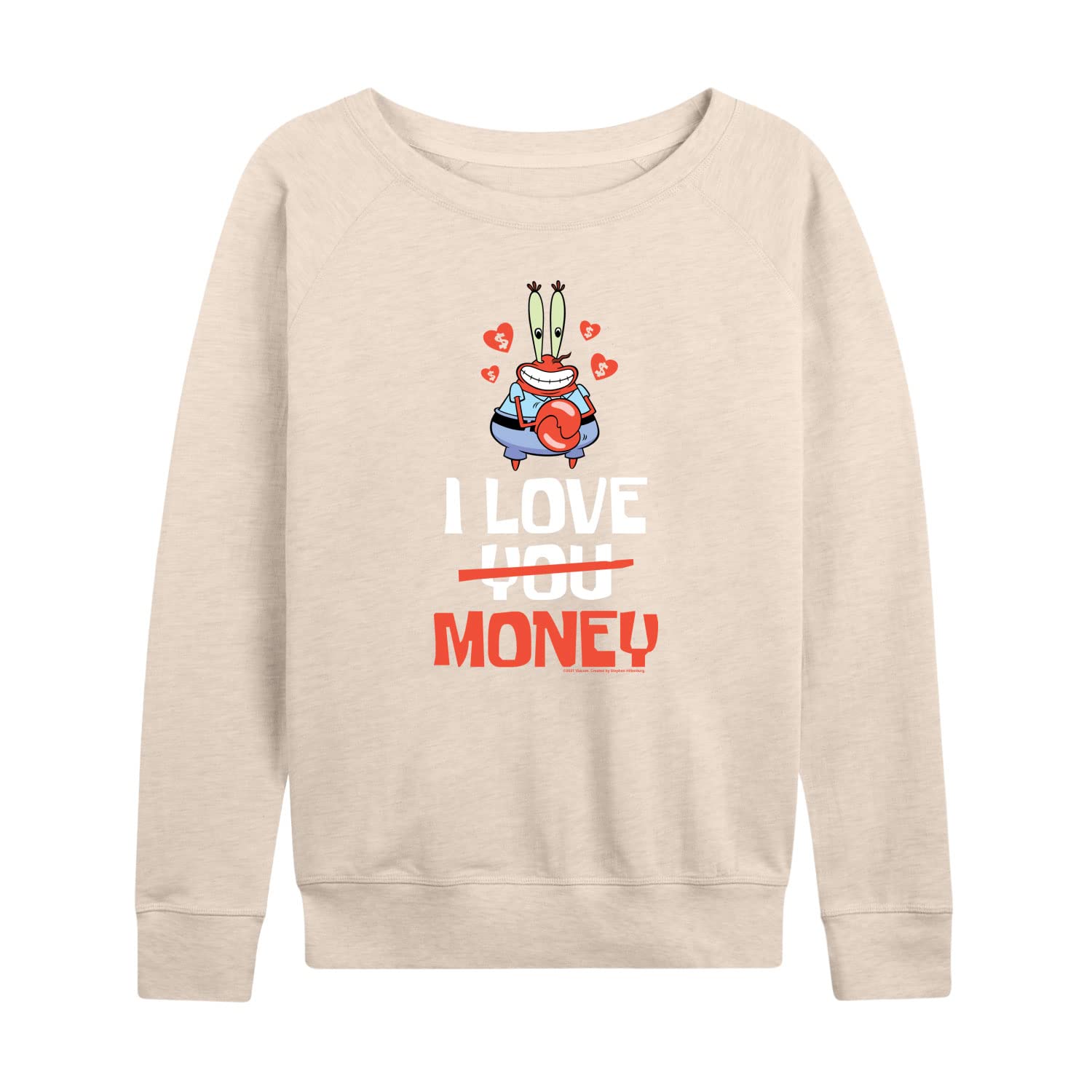 SpongeBob SquarePants Valentine's Day Sweatshirt for Women - Lightweight French Terry Pullover Hoodie - Cute Cartoon Graphic Apparel for Casual Wear & Gift Giving