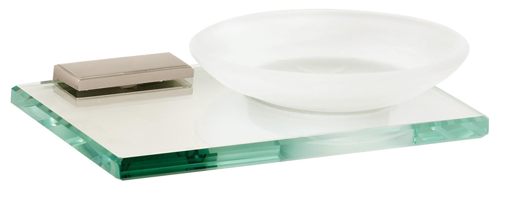 Modern Soap Dish - 6.75 Inch Satin Nickel Finish | A7530-SN Arch Design | Perfect for Bathroom, Kitchen Sink & Spa Decor