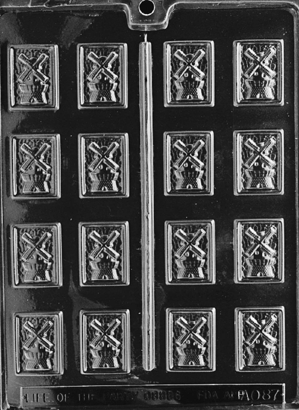 Candyland Crafts Windmill Mints Chocolate Candy Mold - Food Safe Plastic, Durable & Reusable Baking Mold for DIY Candy Making | AO087 | Perfect for Birthday Parties, Wedding Favors, and Holiday Treats