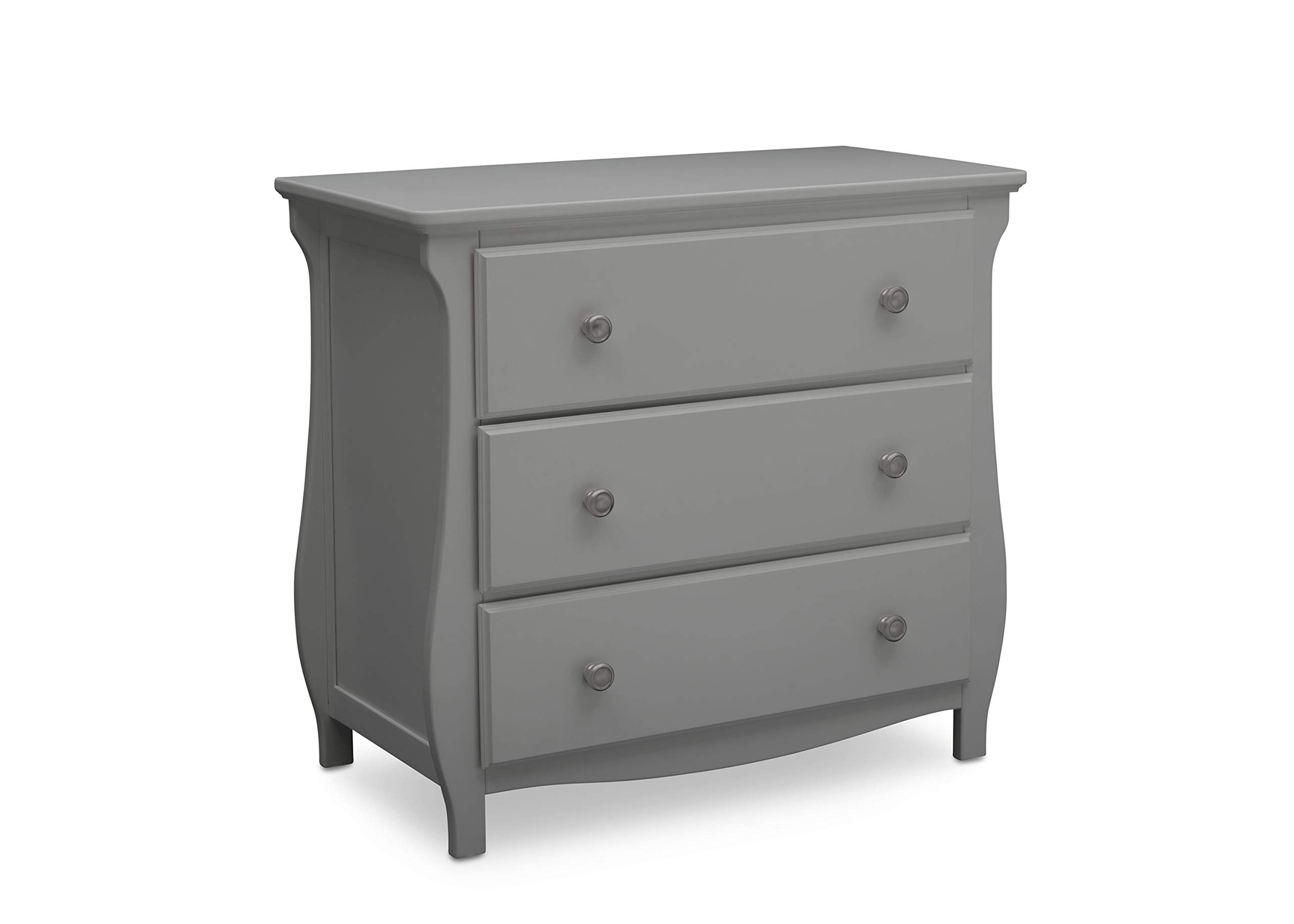 Delta Children Lancaster 3-Drawer Dresser with Changing Top - Greenguard Gold Certified Nursery Furniture, Gray - Perfect for Baby Room Organization & Diaper Changing Station
