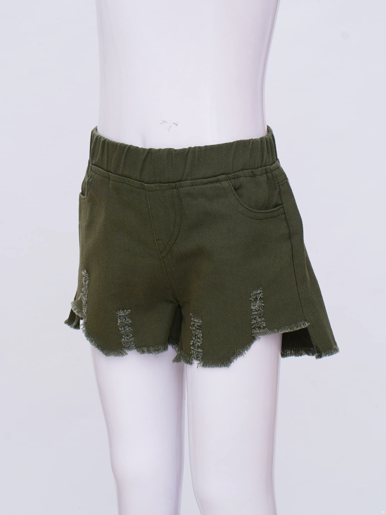 Stylish Distressed Denim Shorts for Girls - High Waisted Ripped Raw Hem Summer Shorts | Perfect for Casual Wear, Beach Outings & Playdates