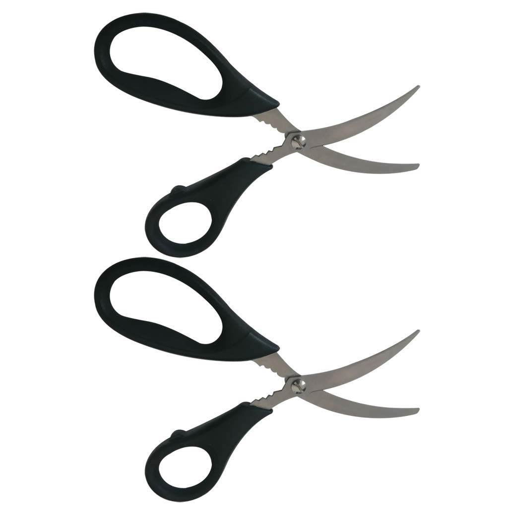 Premium Stainless Steel Shrimp Deveiner Scissors - 2 Pack Kitchen Tool for Lobster, Crawfish, Prawns & Crab Legs | Easy Seafood Cleaning & Cracking | Perfect for Home Cooking, Restaurants & Outdoor BBQs
