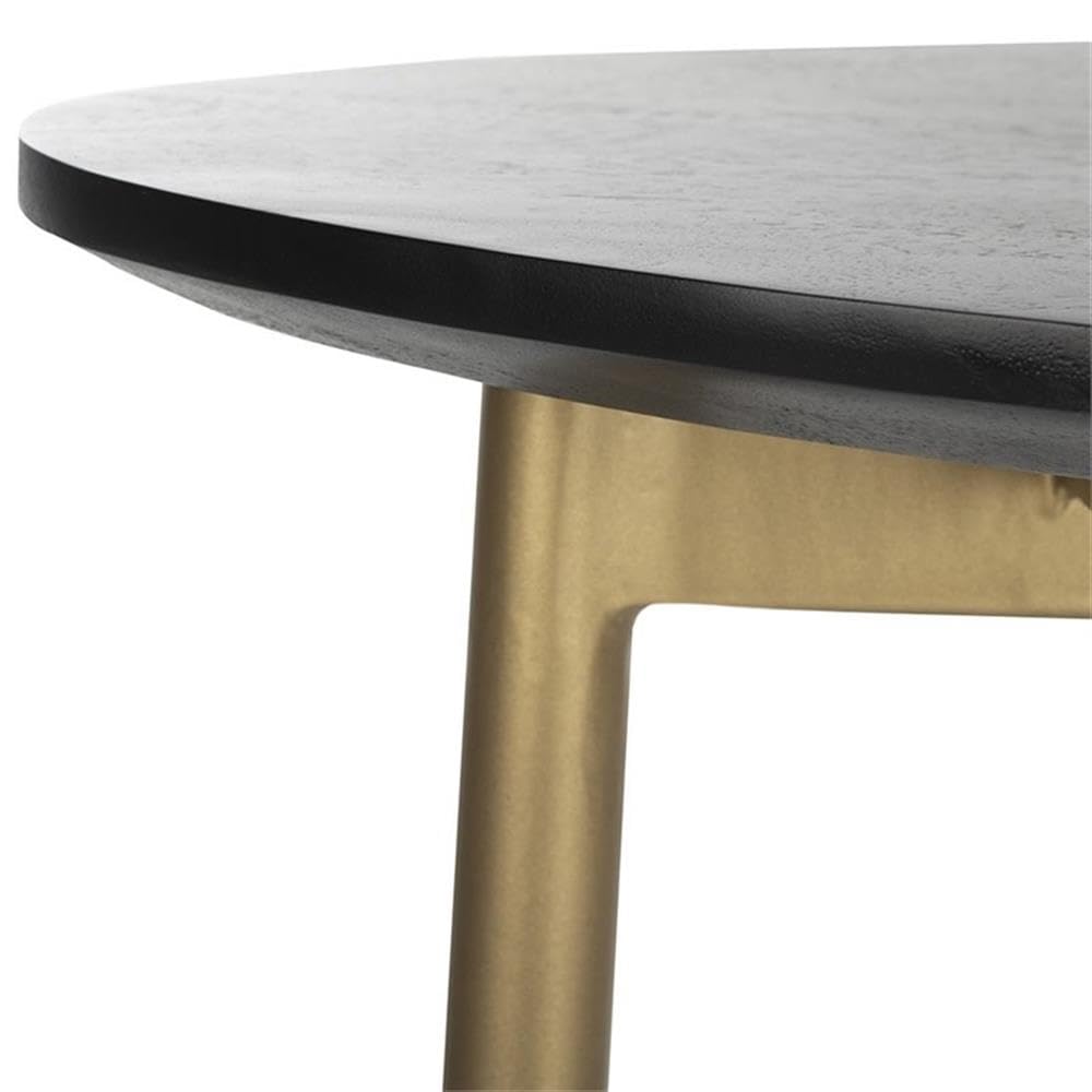 Black and Gold Home Square Accent End Table Set of 2 - Modern Side Tables for Living Room, Bedroom, or Office Decor