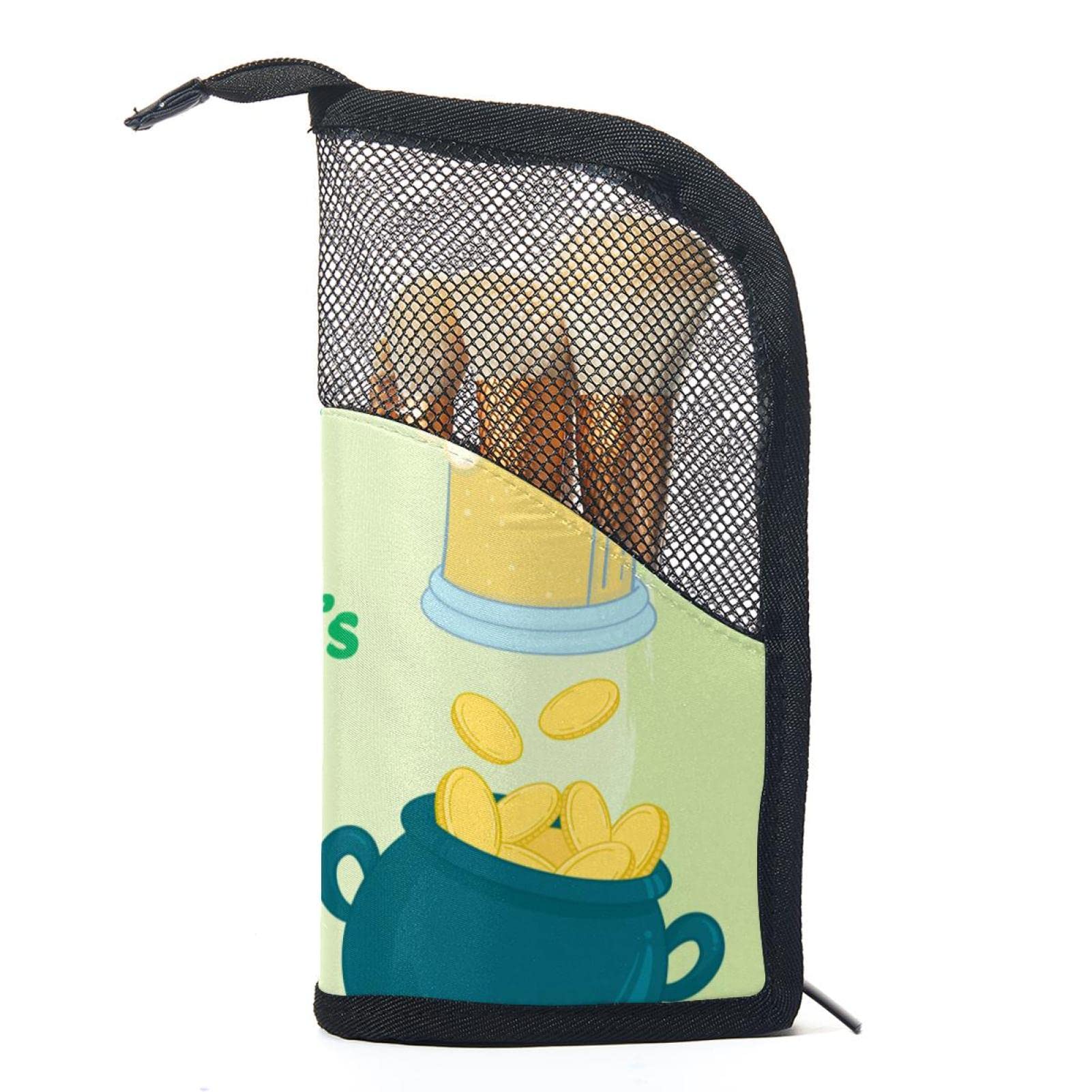 12-Piece Makeup Brush Organizer Bag with Portable Holder Case - Gold Leaf Festival Design for Travel & Home Storage | Perfect Cosmetic Brush Set for Professional Artists & Beginners