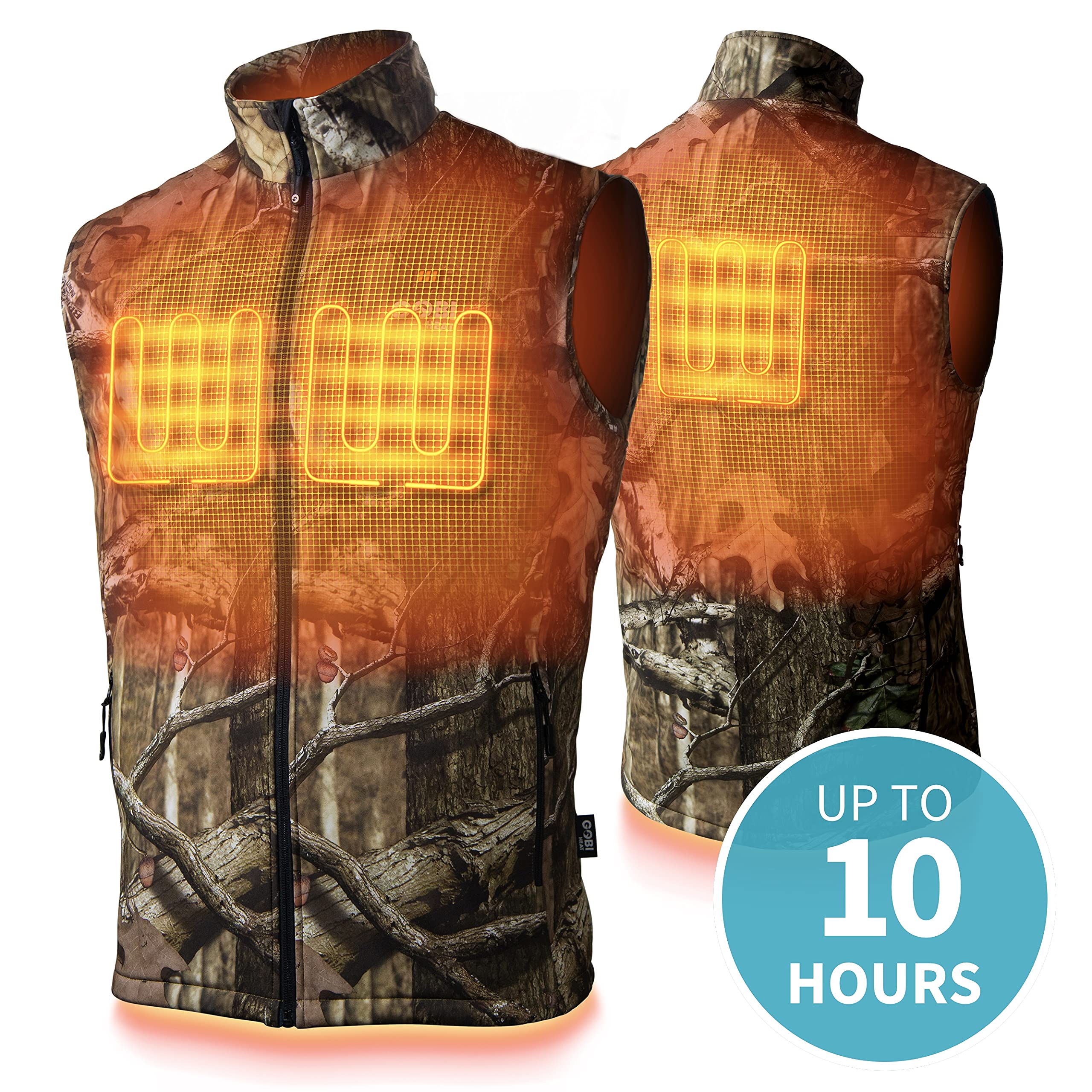 Colorado Men's Camo Heated Vest with 10-Hour Battery Life - 3 Adjustable Heat Settings (Includes Battery & Charging Cable) | Perfect for Hunting, Fishing & Outdoor Winter Activities