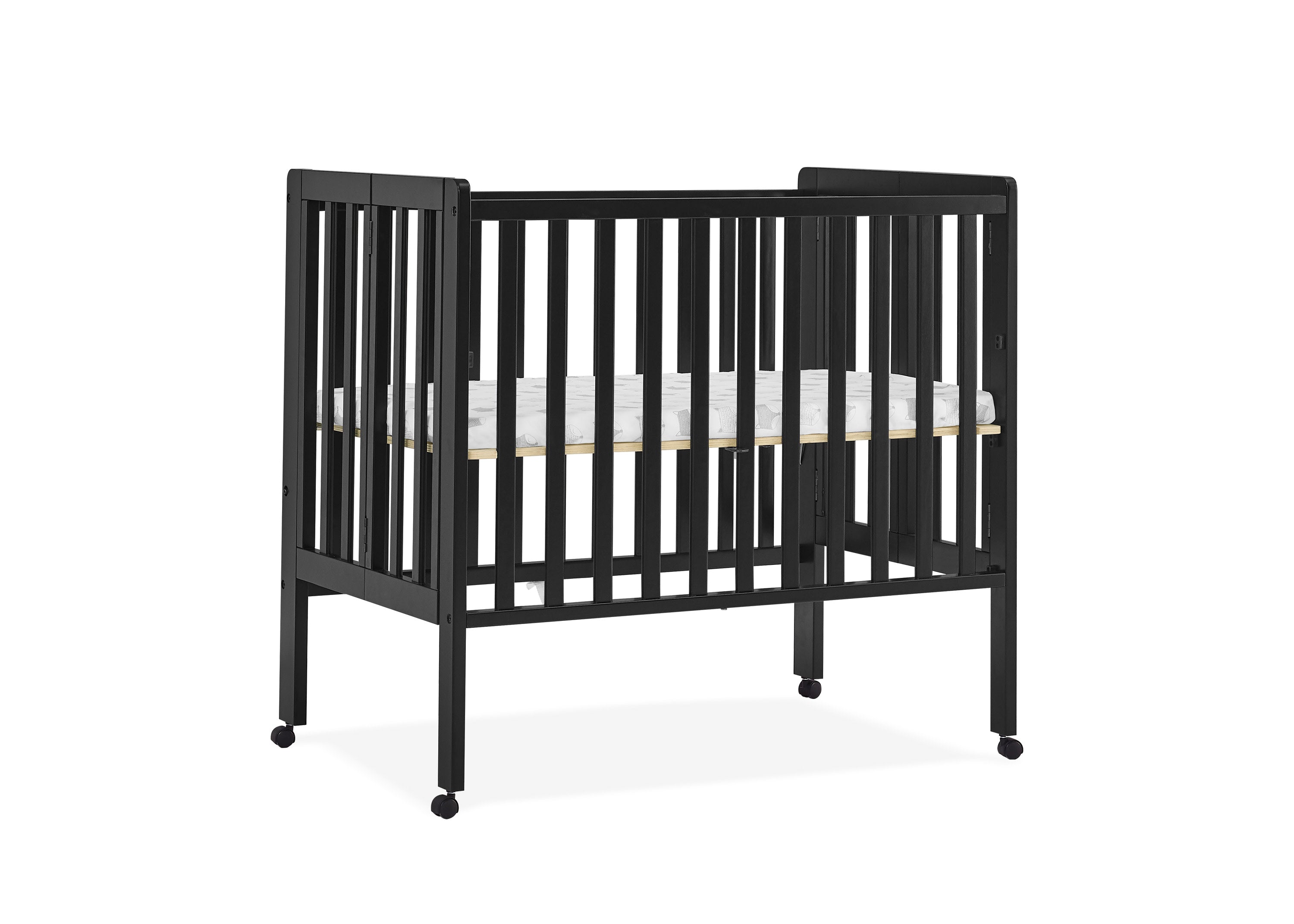Lee Portable Folding Mini Crib with 1.5 Inch Mattress - Lightweight Travel Crib for Babies & Toddlers - Perfect for Home, Travel, and Daycare Use