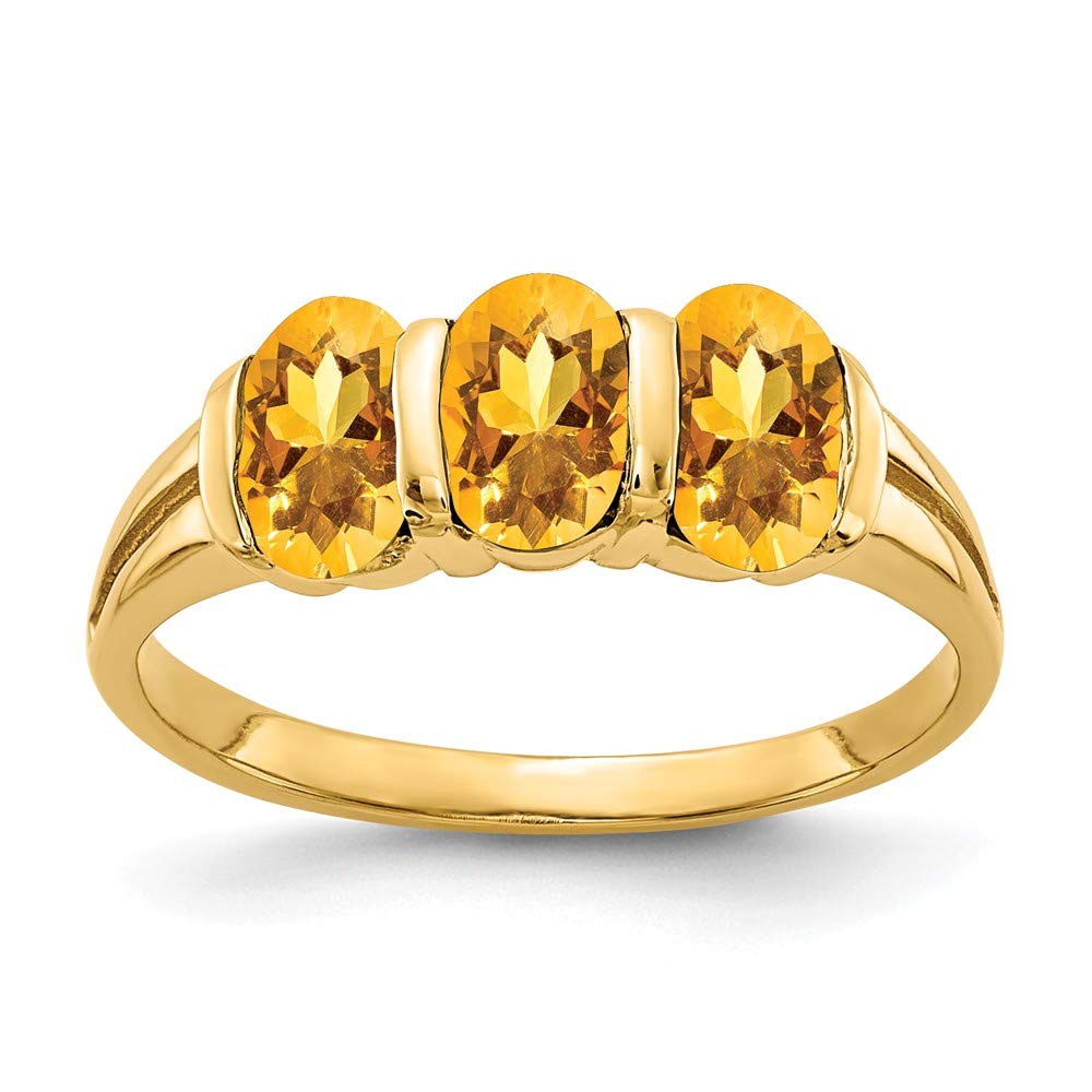 14K Solid Yellow Gold Oval Citrine Gemstone Checker Engagement Ring for Women - November Birthstone Jewelry, Perfect for Proposals, Anniversaries & Special Occasions