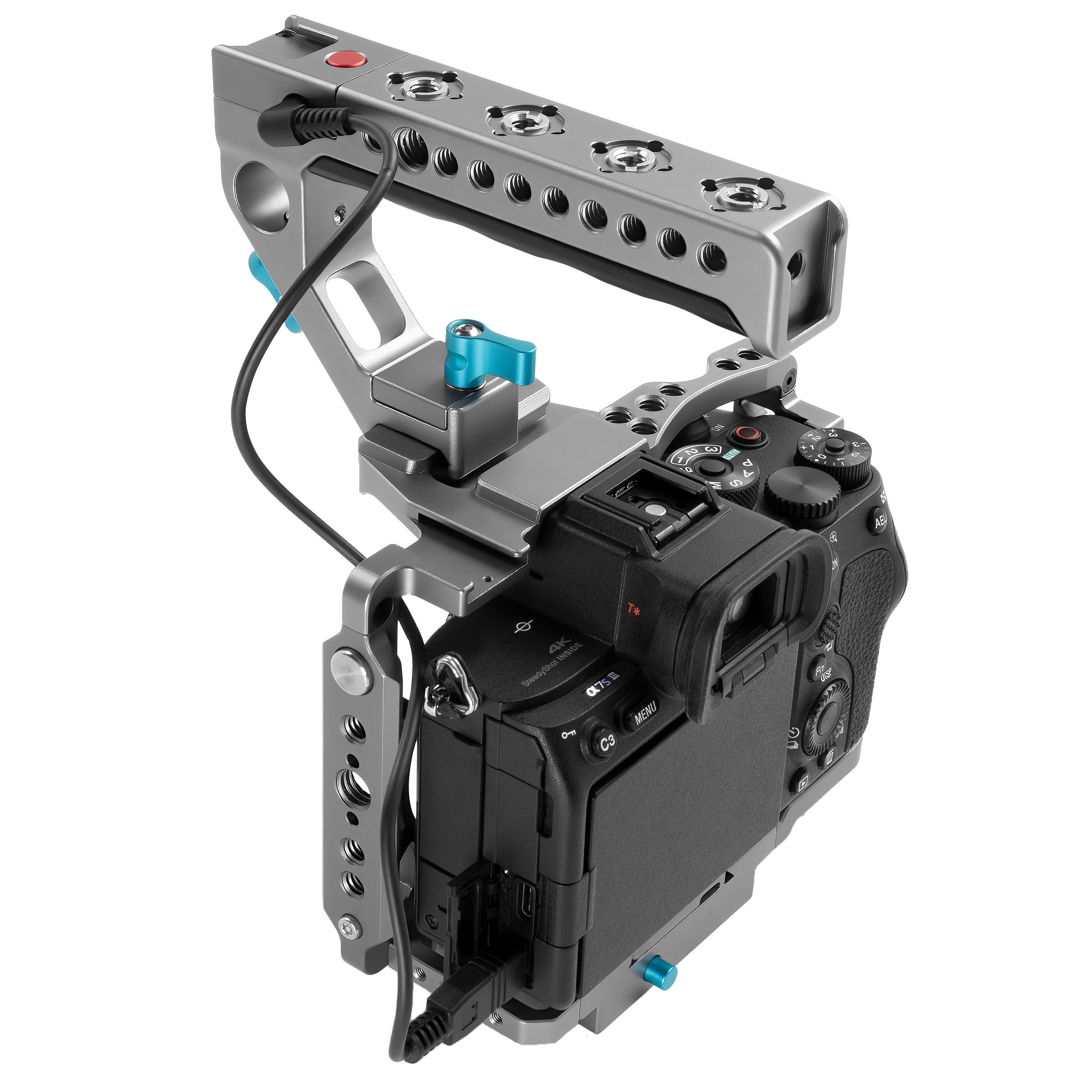 **Kondor Blue A7SIII Camera Cage with Start/Stop Trigger Handle - Compatible with Sony A7 Series (Space Gray) - Perfect for Vlogging, Filmmaking & Professional Videography**