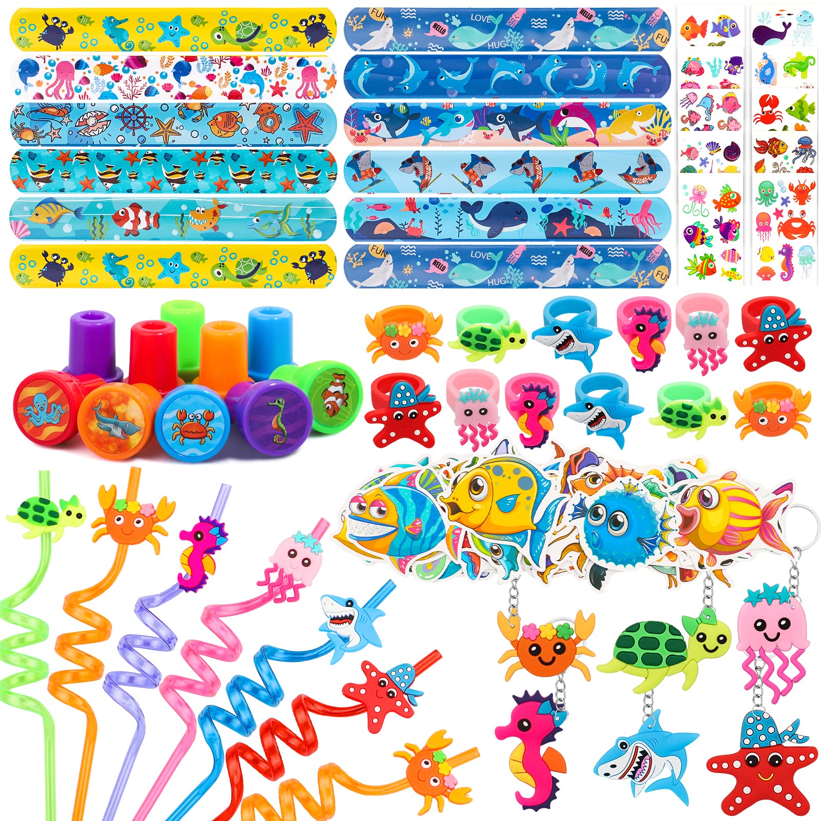 Ocean Animal Drinking Straws for Kids - Under the Sea Party Favors & School Rewards