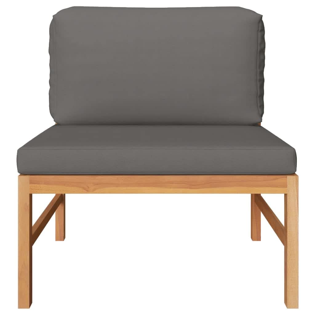 2-Piece Teak Wood Patio Lounge Set with Dark Gray Cushions - Outdoor Sofa & Comfy Couch for Patio, Porch, Garden, Lawn or Backyard - Perfect for Relaxing, Sunbathing & Outdoor Entertaining