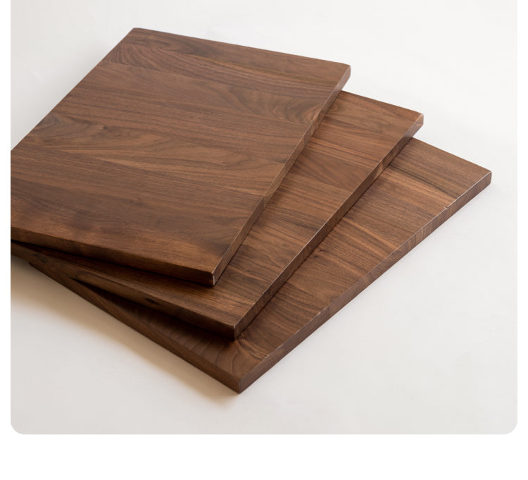 Premium Black Walnut Solid Wood Table Top with Genuine Cowhide Leather - Perfect for Dining Tables, Desks, and Luxury Home Decor