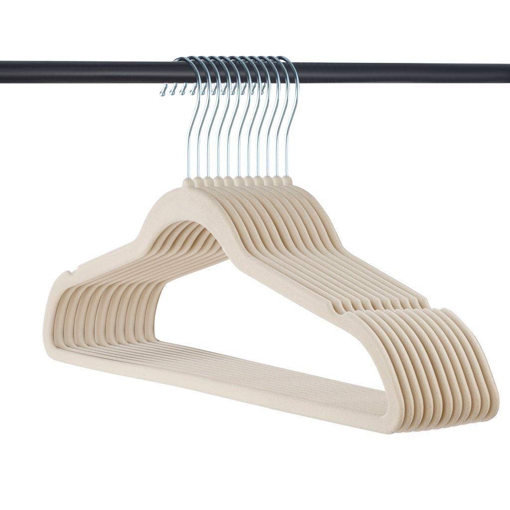 ZHFEL Velvet Suit Hangers - 20 Pack Non-Slip Space Saving Clothes Hooks for Shirts, Jackets & Skirts | Durable Multi-Functional Household Garment Organizer | Perfect for Closet Organization & Travel Packing