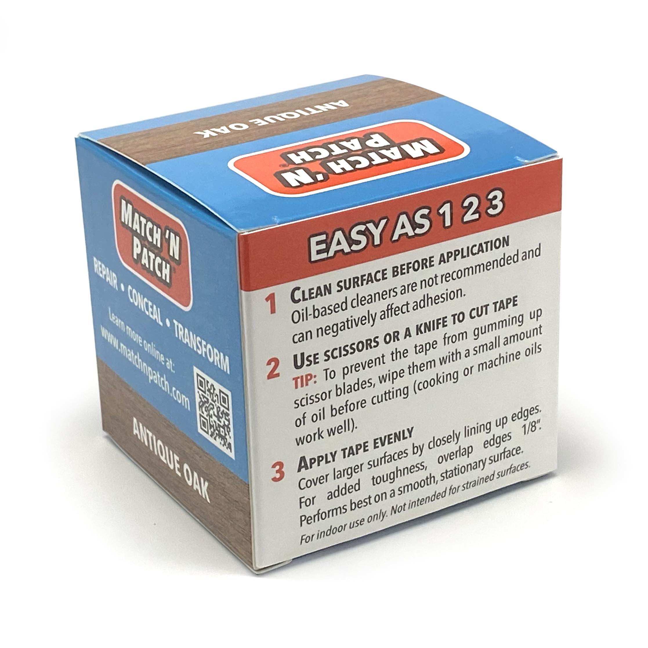 Match 'N Patch Realistic Wood Repair Tape - Antique Oak Finish | DIY Furniture Scratch & Damage Fix | Perfect for Tables, Chairs, Cabinets & Flooring Restoration