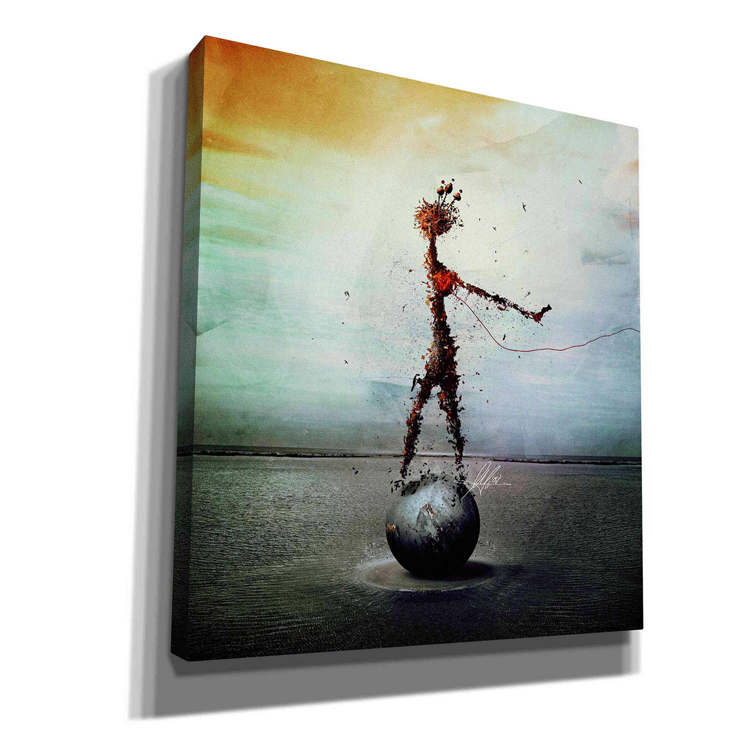 Cortesi Home 'Blood' Canvas Wall Art 40x40 - Modern Decor for Living Room